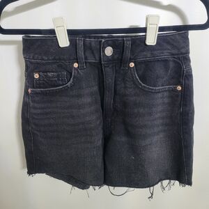 Garage Denim Black Cutoff Distressed Jean Shorts, Size 0 / 24